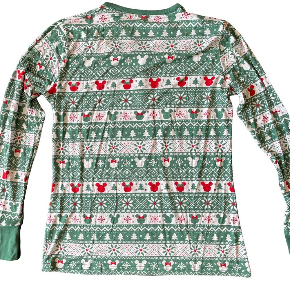 Little Sleepies Disney Pajama Top Mickey Fair Isle Size Medium Bamboo Viscose - Picture 9 of 9